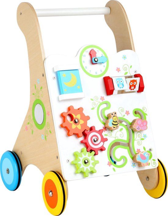 Small Foot Houten Baby Walker Loopwagen Kleurrijk - Multicolor - Vanaf 12 Maanden