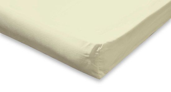 Topmatras Hoeslaken Katoen Perkal 180x220 Ivoor