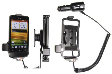 Brodit 512396 Active Holder for HTC One V T320e - Black - Car Mount with Charger