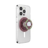 PopSockets Ronde telefoongreep compatibel met MagSafe, inclusief adapterring, telefoonhouder, compatibel met draadloos opladen - Welkom bij de witte lotus