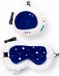 Relaxeazzz Ruimtevaart knuffel/reiskussen/slaapmasker - 2-in-1 set - Wit
