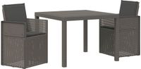 vidaXL Tuin Eettafel Set 3-delig Lichtgrijs en Antraciet PP
