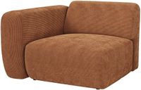 Vente-unique Hoekmodule fauteuil links - Fijn ribfluweel - Terracotta - Maison Céphy POGNI