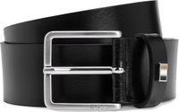 BOSS Hugo Boss - Ther-Flag riem zwart van Italiaans leer met kenmerkend streepdetail op de lus - heren