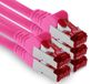 1aTTack.de 3.0m CAT6 LAN-netwerkkabel RJ45 1000 Mbit, 5 stuks - magenta