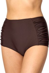Merry Style Dames Zwembroek - Bikinibroekje - Elastische tailleband – Polyamide & Elastaan – Bruin (8157) – 40