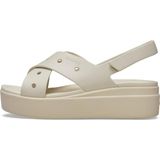 Crocs Dames Brooklyn 4U Cross Strap Sandaal Wedge, Frappé, 3 UK, Frappé, 34/35 EU