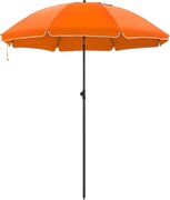 Acaza Parasol 180 cm diameter, rond / achthoekige strandparasol, knikbaar, kantelbaar, met draagtas - oranje