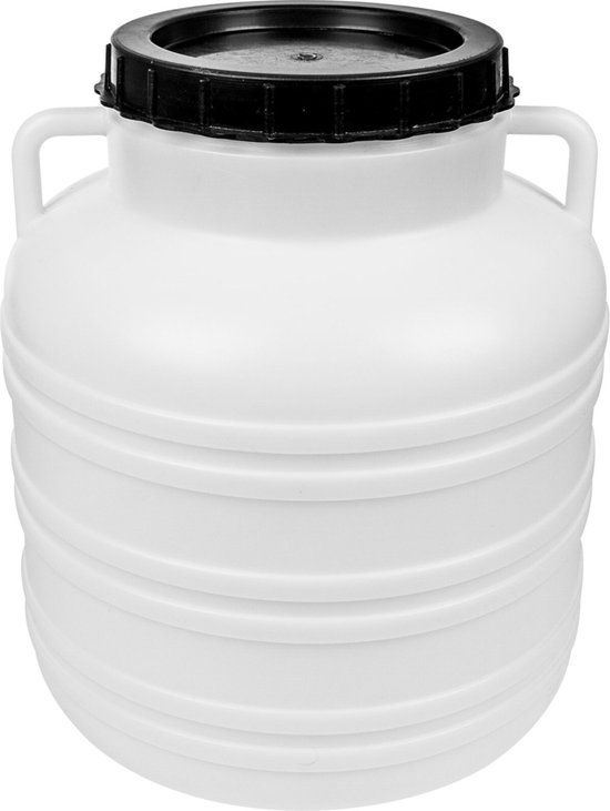 Kunststof ton met deksel en handgrepen Biowin 30L wit