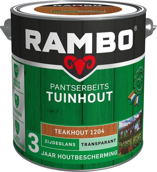 Rambo Pantserbeits Tuinhout Zijdeglans Transparant Teakhout 1204 | 2,5 LTR
