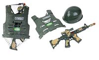 EUROPEAN FORCE Soldatenset - Verkleedaccessoires - Zwart - Plastic - Militair - Kinder Speelgoed - Carnaval - Kostuum