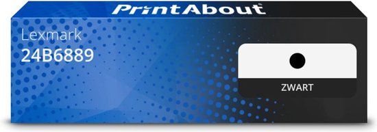PrintAbout Huismerk Toner 24B6889 Zwart geschikt voor Lexmark