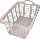 Merkloos / Sans marque Licht grijze wasmand met handvatten 60 cm