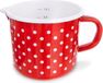 TECKA Mok Emaille met Maatstreep Rood met Stippen 1,2 l