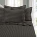 Elegant Comfort 6-delige Egyptische kwaliteit beddengoed dradenaantal 1500 vierkante meter, kreukvrij, gestreept, grijs