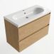 Saniclass Holz Pure Badkamermeubelset - 100x45x63.5cm - Palermo keramische wastafel wit - 1 wasbak - 1 kraangat - 2 lades - mat eiken natural (hout) SW1420787/SW24915
