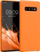 kwmobile telefoonhoesje geschikt voor Samsung Galaxy S10 Plus / S10+ - Hoesje met siliconen coating - Smartphone case in fruitig oranje