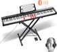 VEVOR Digitaal Toetsenbord met 88 Toetsen, 1000 Ritmes, Elektrische Piano, Piano met Standaard