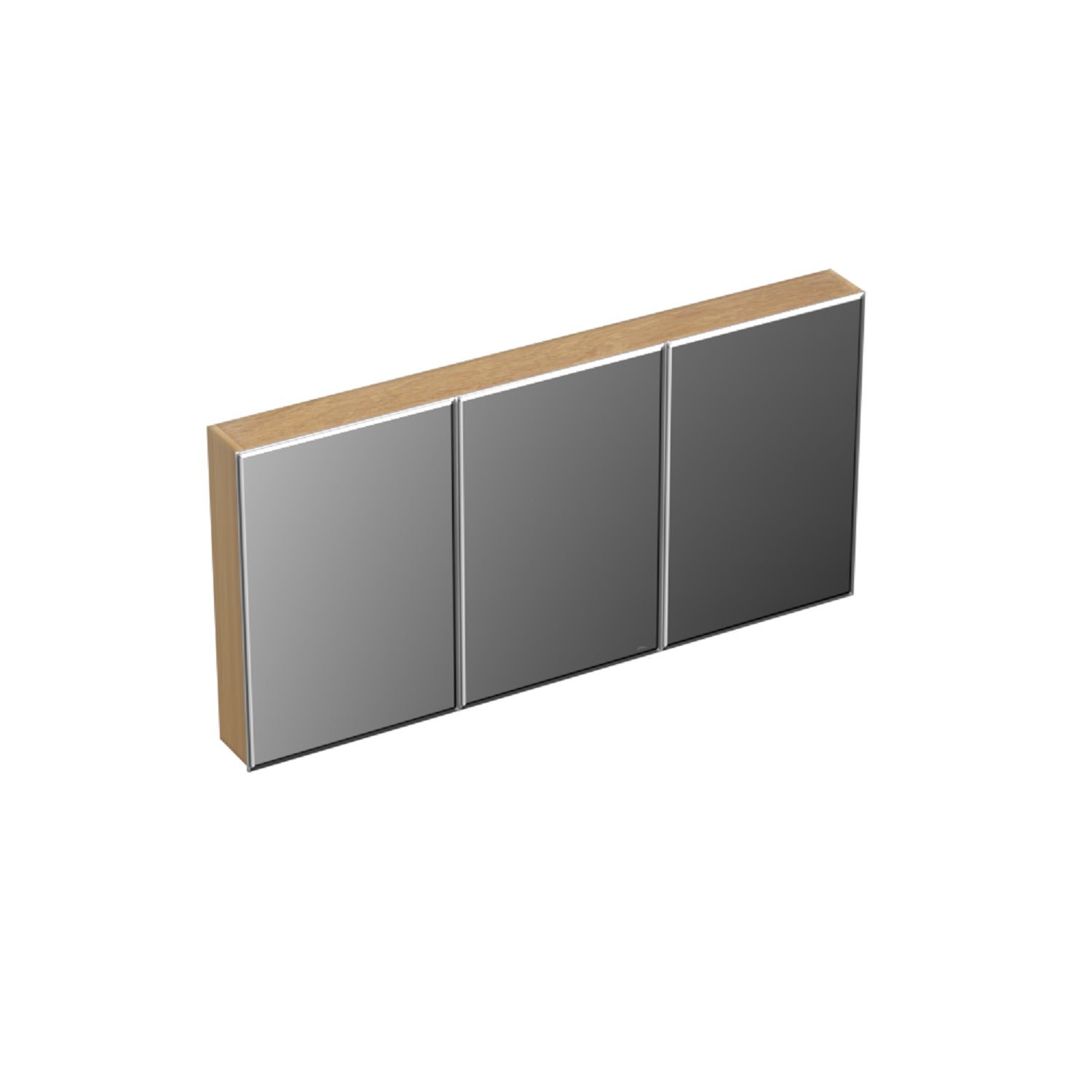 Forzalaqua Uni Spiegelkast - 140x68.5x12.5cm - 3 Deuren - Tweezijdig Spiegel - Eiken Smoke