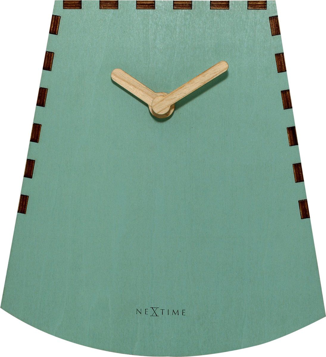 NeXtime Rocky - Tafelklok - Hout - Turquoise - Ø 20 cm