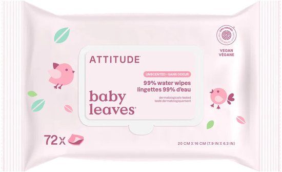 Attitude Baby Leaves 99% Waterwipes - 72 stuks