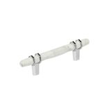 Amerock Carrione 3-3/4 inch (96mm) Center-to-Center marmer wit/gepolijst chroom kabinet trekken, BP36648MW26