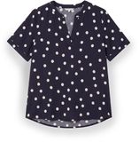 Tom Tailor Loose Fit Blouse with V-Neck - Size 46 - Navy Big Dot Design