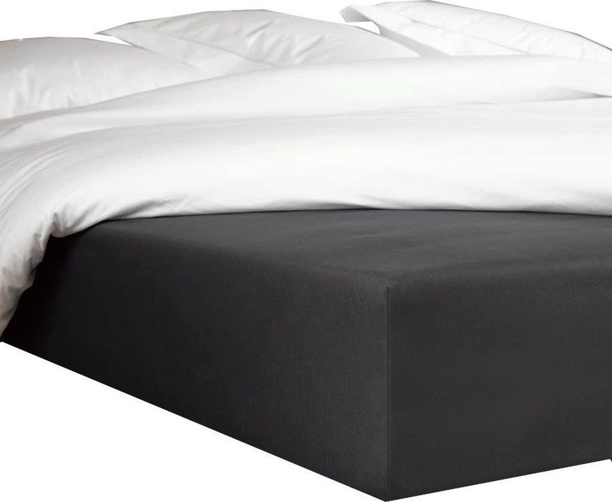 De Witte Lietaer Hoeslaken Bumblebee 180 x 200 cm H40 Katoen Donkergrijs