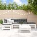Maison Exclusive - Ensemble de jardin pour 6 personnes avec coussins, blanc, bois massif
