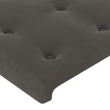 VidaXL Hoofdbord & Voeteneind Donkergrijs Polyester/Hout LED 80x5x78/88 cm