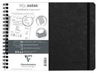 Clairefontaine 782431C Nomaddict (ex Age Bag) Spiraalschrift Afscheurbare Strook My.Notes Zwart - B5 horizontaal 25x19 cm - 120 Uitscheurbare Pagina's STIPPEN - Wit Papier 90 g - Omslag Karton