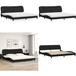 Hvar Lit Avec Matelas Noir 200x200 Cm Similicuir - Matelas En Mousse