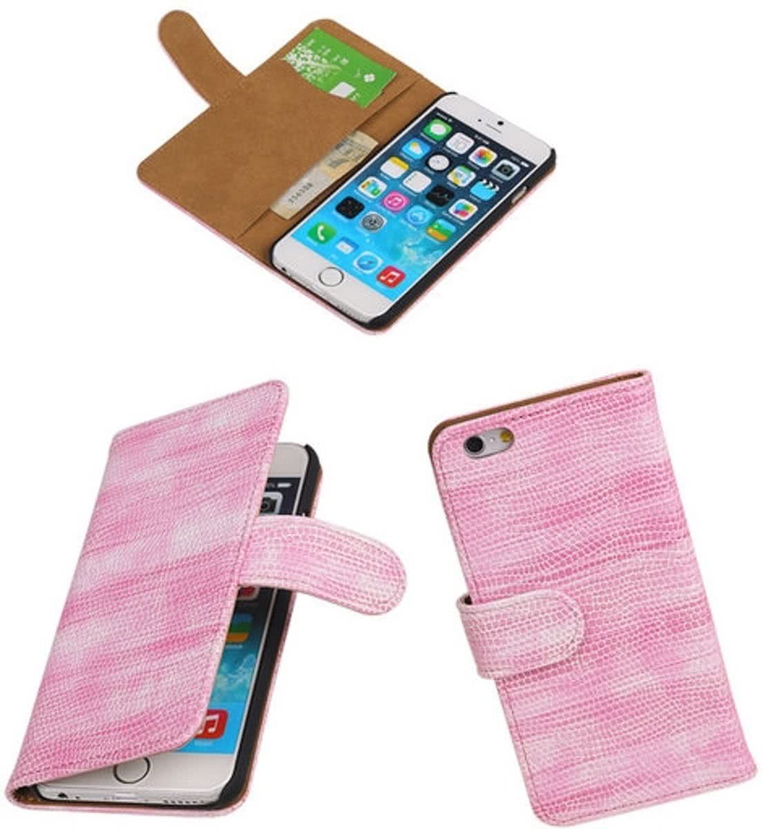 Best Cases Apple iPhone 5/5s - Booktype Wallet Hoesje Mini Slang Roze