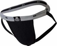 MM Sports The Original Swimmer/Jogger Jockstrap 1 inch Black - MAAT M