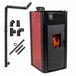 GAREN-RED Poêle à granulés THUNDER 13 kW pose libre avec thermostat WiFi télécommande et kit d'évacuation des fumées rouge