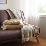 Toison d'or Lima plaid, 130 cm x 180 cm, parel