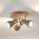 Lindby Filiz Plafondlamp Beton/Hout 3-Lichts E14