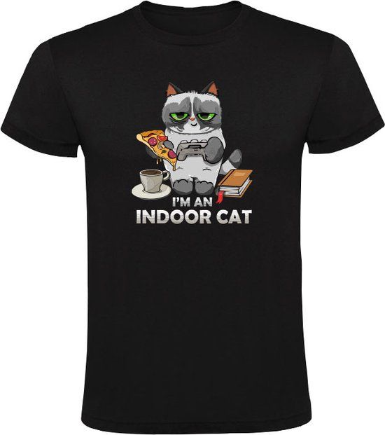 Sol's I'm an indoor cat Heren T-shirt - Zwart - XL