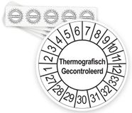 Merkloos / Sans marque Ricard Keuringsstickers Thermografisch Gecontroleerd 2027 | 50 stuks, Ø 35 mm | Wit