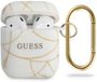 Guess AirPods 1 en 2 hoesje - Goud Chain Collection - Wit