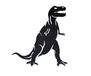 Homemania HOMESRV-45 dinosaurus-wanddecoratie, boekenstandaard met planken, zwart, van metaal, 64 x 0,15 x 70 cm