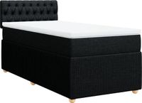 vidaXL Boxspring met matras stof zwart 80x200 cm