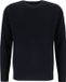 OLYMP Casual modern fit trui structuur - katoenmengsel - O-hals - marine blauw