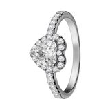 Lucardi Dames Zilveren ring hart met zirkonia - Ring - 925 Zilver - Zilverkleurig - 15.50 / 49 mm