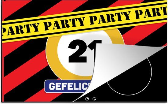 KitchenYeah® Inductie beschermer 77x51 cm - Verjaardag - 21 Jaar - Jubileum - Inductiebeschermer