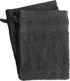 Set van 2 washandjes - 100% katoen - 450 g/m² - antraciet