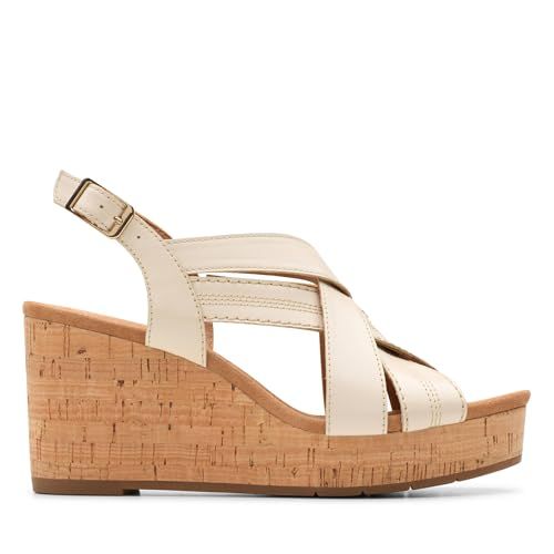 Clarks Premium Sabina Sling Sandaal, crème leer, 4.5 UK, Crème Leer, 37.5 EU
