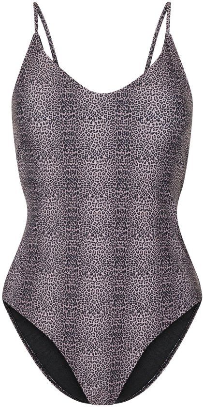 Pieces Badpak PCBAOMI Dierenprint Zwart/Beige Mouwloos V-hals