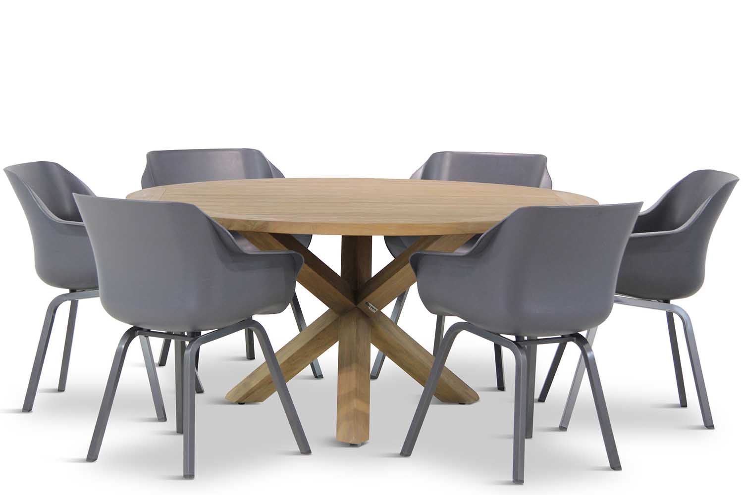 Hartman Sophie element/Sand City 7-delige dining tuinset rond 160 cm - 7435147463471