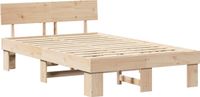 vidaXL Bedframe met hoofdeinde, naturel, 120 x 200 cm, massief grenenhout